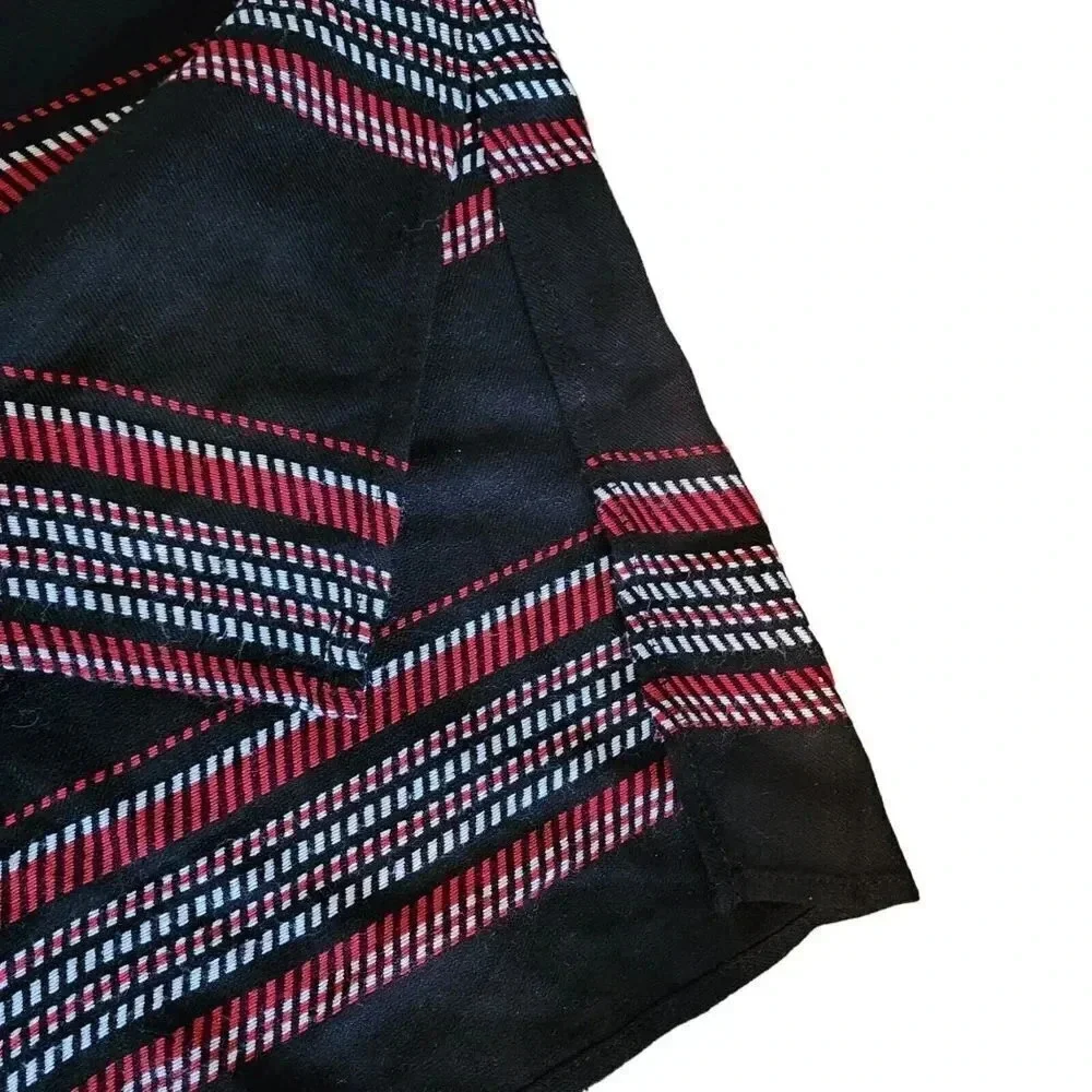Anthropologie Bella Dahl Tunic Dress XS Black Red Striped Cold Shoulder Sleeve